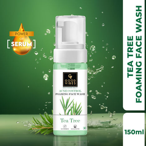 Good Vibes Tea Tree Acne Control Foaming Face Wash | Pimple wash, Anti Pimple (150 ml)