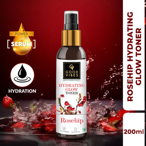 Good Vibes Hydrating Glow Rosehip Toner with Power Of Serum (200 ml)