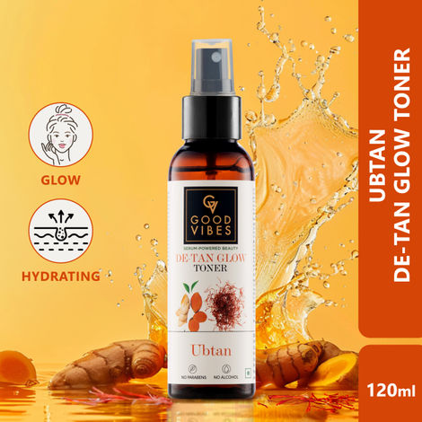 Good Vibes De-Tan Glow Toner Ubtan | Tan free, Brightening, Pigmentation (120 ml)