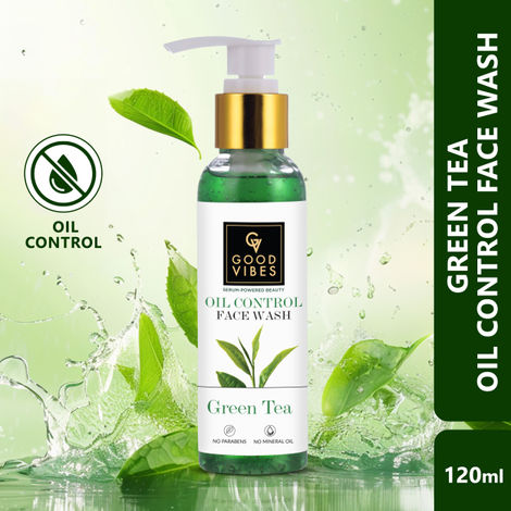 Good Vibes Green Tea Oil Control Face Wash | Oil Control, Prevents Acne (120 ml)