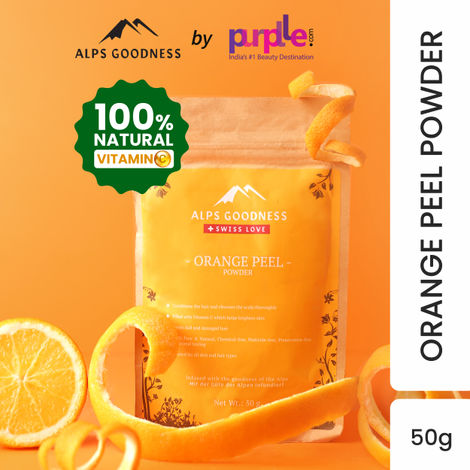 Alps Goodness Powder - Orange Peel (50 g) | 100% Natural Powder | No Chemicals, No Preservatives, No Pesticides | Can be used for Hair Mask and Face Mask | Nourishes hair follicles | Glow Face Pack | Orange Peel Face Pack