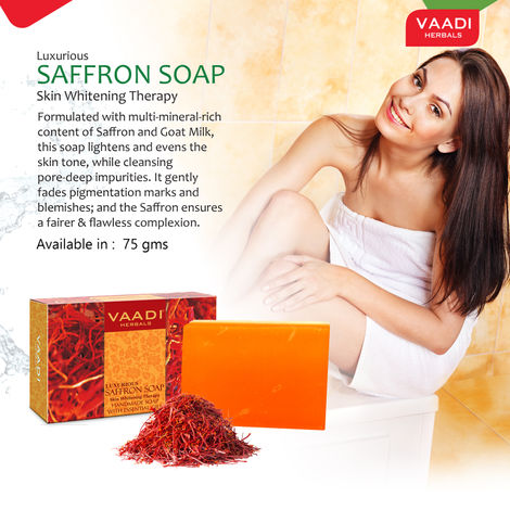 Buy Vaadi Herbals Luxurious Saffron Soap Skin Whitening Therapy 5