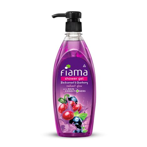 Fiama Body Wash Shower Gel Blackcurrant & Bearberry, 500ml, Body Wash for Women & Men with Skin Conditioners, Suitable for All Skin Types