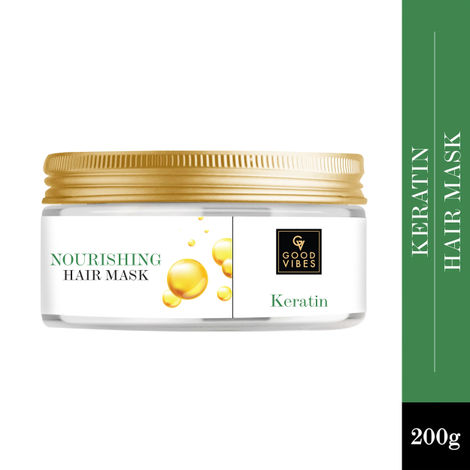 Good Vibes Keratin Nourishing Hair Mask | With Shea Butter | Hair Shine, Softening | No Parabens, No Sulphates, No Animal Testing (200 g)