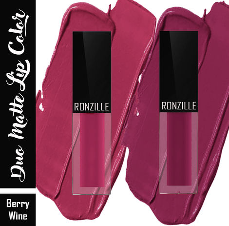 Ronzille Lightweight Duo Liquid Lipstick Infused with Jojoba oil and Vitamin E -04,11