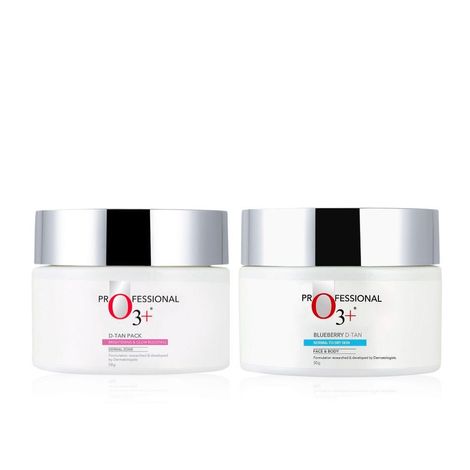 O3+ Brightening & Whitening Dermal Zone D-Tan Pack For De Tan + O3+ Blueberry Dtan Mask For De Tan & Moisturising Glow - Combo