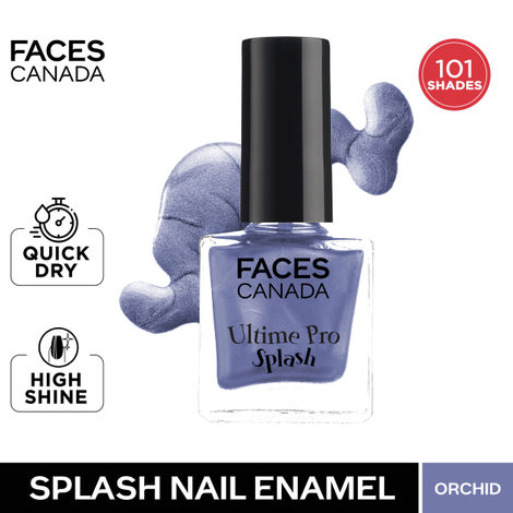 FACES CANADA Ultime Pro Splash Nail Enamel - Orchid 155 (8ml) | Quick Drying | Glossy Finish | Long Lasting | No Chip Formula | High Shine Nail Polish For Women | No Harmful Chemicals