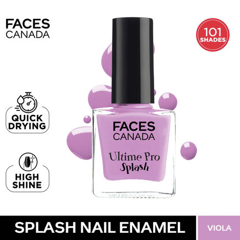 FACES CANADA Ultime Pro Splash Nail Enamel - Viola 41 (8ml) | Quick Drying | Glossy Finish | Long Lasting | No Chip Formula | High Shine Nail Polish For Women | No Harmful Chemicals