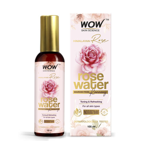 WOW Skin Science Rose Water for Face | Made with Pure Kannauj Rose Extracts | Use It As Toner, Skin Hyderator & Makeup Primer | 100 ml