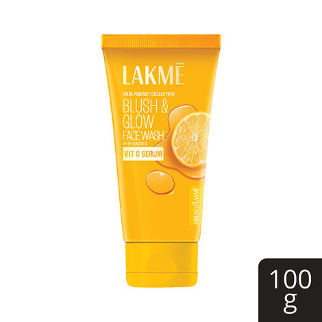 Lakme Blush & Glow Lemon brightening  Face Wash with vitamin c serum , 100 g