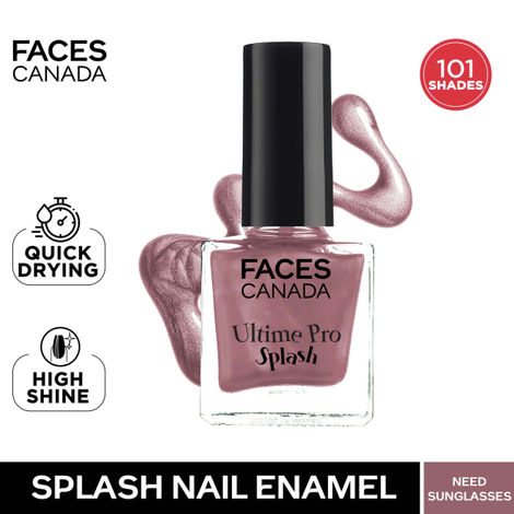 FACES CANADA Ultime Pro Splash Mini Nail Enamel - Need Sunglasses 16 (5ml) | Quick Drying | Glossy Finish | Long Lasting | No Chip Formula | High Shine Nail Polish For Women | No Harmful Chemicals