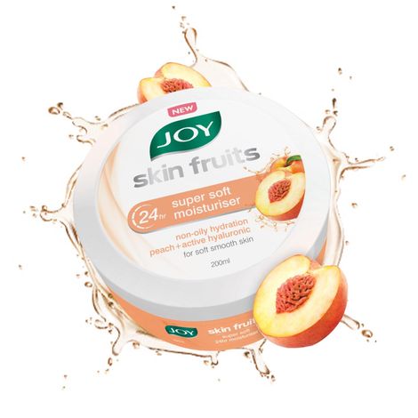 Joy Skin Fruits 24hr Super Soft Moisturiser with Peach & Active Hyaluronic (200 ml)