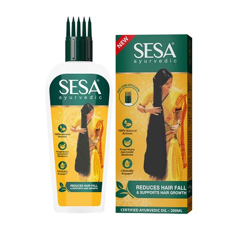 Sesa Ayurvedic Hair Oil, 18 Herbs + 5 Oils, Kshir Pak Vidhi reduces Hair Fall & supports Hair Growth (200 ml)