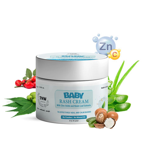 TNW -The Natural Wash Baby Rash Cream with Zinc Oxide and Neem Leaf Extracts | Prevents Rashes | Diaper Rash Cream |