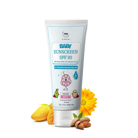 TNW -The Natural Wash Baby Sunscreen with Calendula Extracts and Mango Butter | Water Resistant | Sun Protection