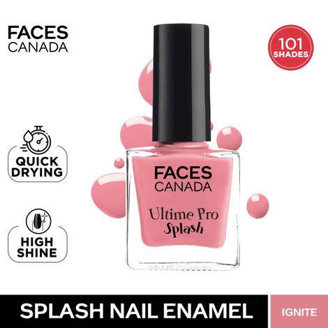 FACES CANADA Ultime Pro Splash Nail Enamel - Ignite 35 (8ml) | Quick Drying | Glossy Finish | Long Lasting | No Chip Formula | High Shine Nail Polish For Women | No Harmful Chemicals