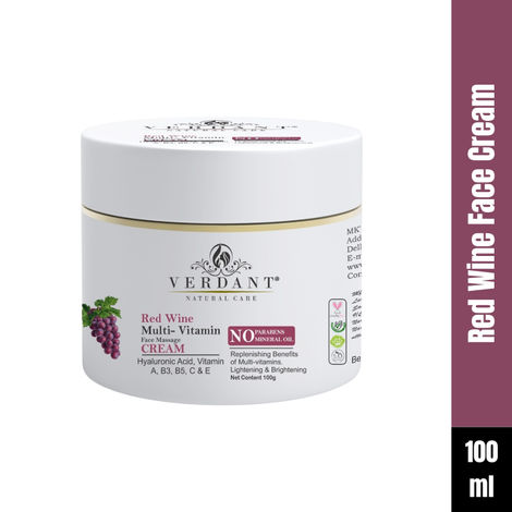 Verdant Natural Care Brightening Red Wine Face Cream (100 ml)