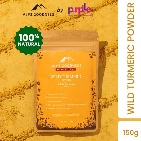 Alps Goodness Powder - Wild Turmeric (150 gm)| Kasturi Haldi Powder| Wild Turmeric powder| 100% Natural Powder | No Chemicals, No Preservatives, No Pesticides | Face Mask for Even Toned Skin | Face Mask for Glow