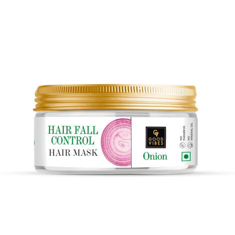 Good Vibes Onion Hair Fall Control Hair Mask | Strengthening, Hair Growth | No Parabens, No Sulphates, No Animal Testing (200 g)