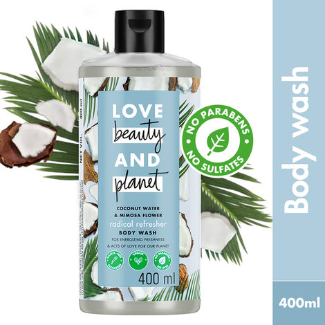 Love Beauty & Planet Natural Coconut Water and Mimosa Sulfate Free Body Wash, 400 ml