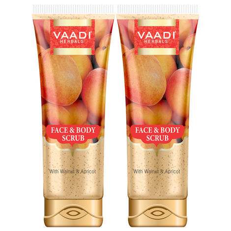 Vaadi Herbals Value Pack Of Face & Body Scrub With Walnut & Apricot (110 g X 2)