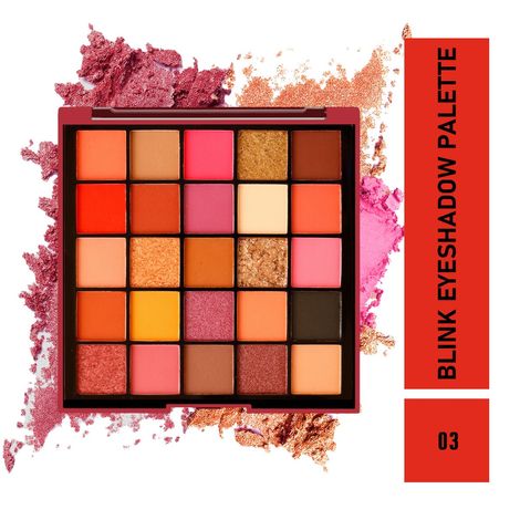 Mattlook 25 Colours Blink Eyeshadow Palette, Flawless Shades, Highly Pigmented Long Wearing Easily Blendable, Gift for Women, Multicolour- 03 (26g)