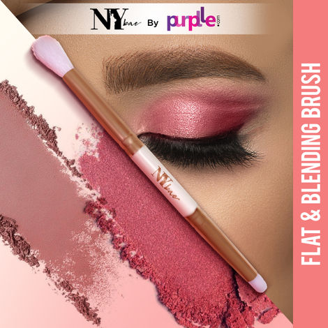 NY Bae Eye Love Dual Brush- Flat & Blending | Eyeshadow Brush | Multipurpose| Smooth Blending | Even Application | Fine & Soft Bristles