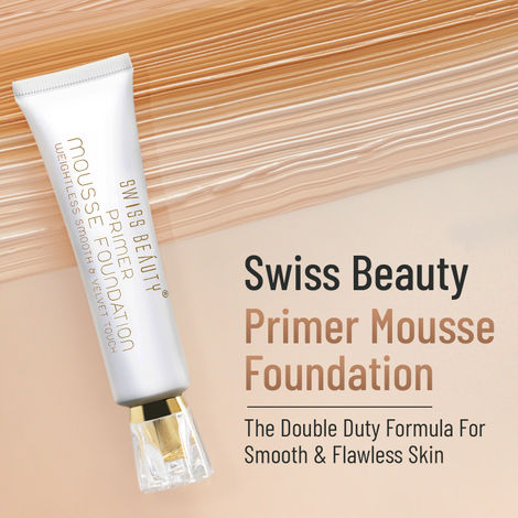 Swiss Beauty Primer Mousse Foundation - White-Ivory - (30 ml)