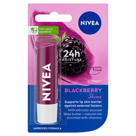 Nivea Black Berry Shine Caring Lip Balm  (4.8 g)