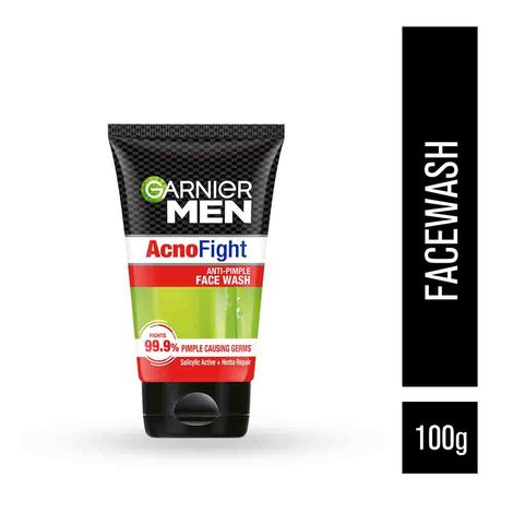 Garnier Men Acno Fight Anti Pimple Face Wash, Anti Pimple Face Wash with Salicylic Acid and Herba Repair, Suitable for all Skin Types, 100g