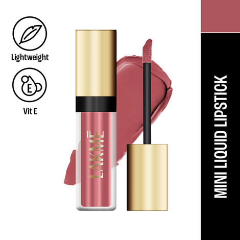 Lakme Absolute Matte Melt Mini Liquid Lip Colour, Nude Umbrella, 2.4 ml