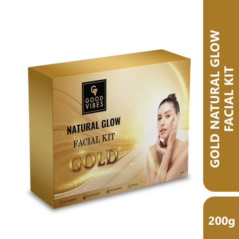 Good Vibes Gold Natural Glow Facial Kit | Parlour wala glow at home (200g) - GT