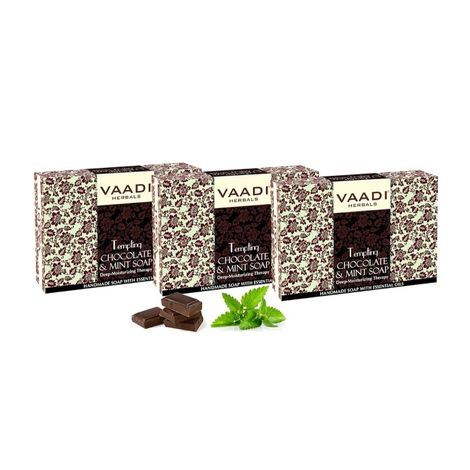 Vaadi Herbals Tempting Chocolate & Mint Soap- Deep Moisturising Therapy (75 g) (Pack of 3)