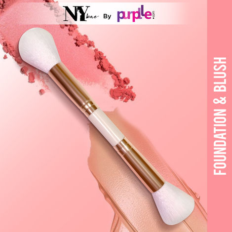 NY Bae Pro Dual Brush- Foundation & Blush | Multipurpose | Smooth Blending | Even Application | Fine & Soft Bristles
