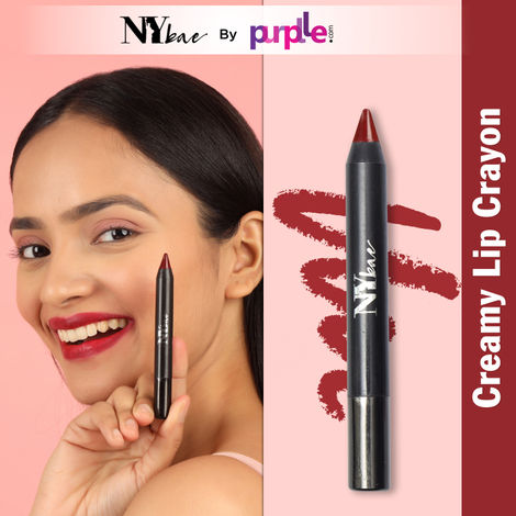 NY Bae Mets Matte Lip Crayon | Satin Texture | Maroon | Enriched with Vitamin E - Major League Attraction 2 (2.8 g)