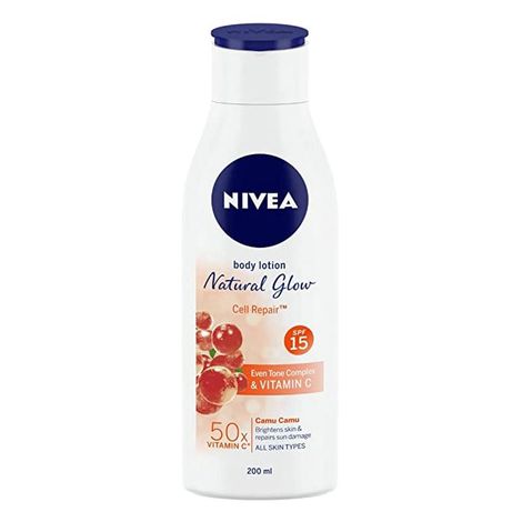 NIVEA Body Lotion Natural Glow, Cell Repair, SPF 15 & 50x Vitamin C 200 ml
