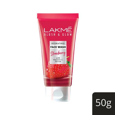 Lakme Blush & Glow Strawberry Gel Face Wash, 100% Real Strawberry Extract,50g