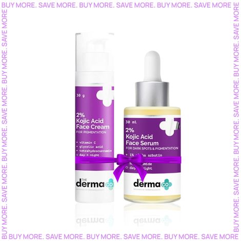 The Derma co. 2% Kojic Acid Face Cream for Pigmentation (30g) + The Derma Co.2% Kojic Acid Face Serum with 1% Alpha Arbutin & Niacinamide for Dark Spots And Pigmentation (30 ml)