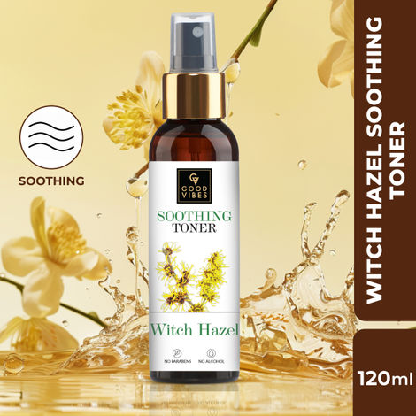 Good Vibes Witch Hazel Soothing Toner | Hydrating, Soothing | No Parabens, No Alcohol, No Sulphates, No Mineral Oil, No Animal Testing (120 ml)