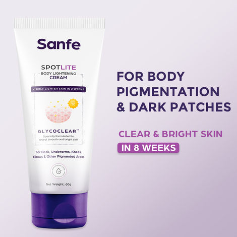 Sanfe spotlite Cream For Dark Neck, Joints & Skinfolds| Lactic Acid, Retinol 