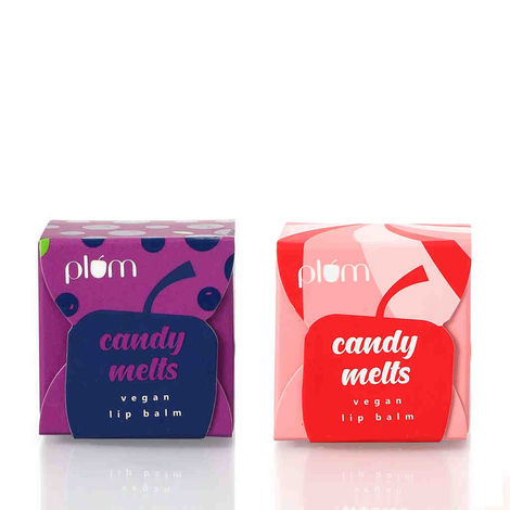 Plum Candy Melts Lip Loves - Pack of 2 Lip Balms | Red Velvet Love + Berry Feas