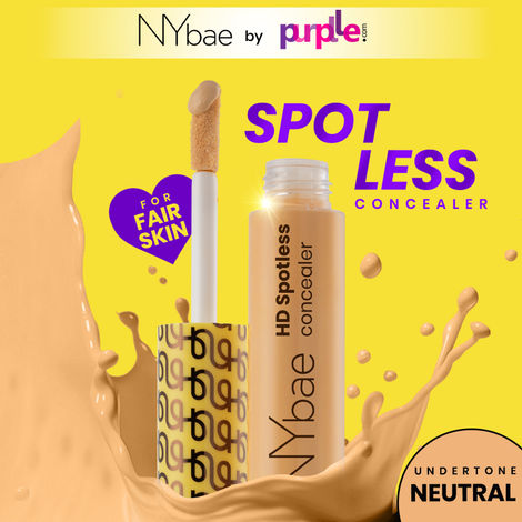 NY Bae HD Spotless Concealer (11g) - Vanilla 02 | Lightweight Foundation | Contour | Glowing Korean Skin | Medium Coverage | Matte Finish