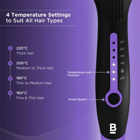 BBLUNT Pro Insta Smooth Hair Straightening Brush