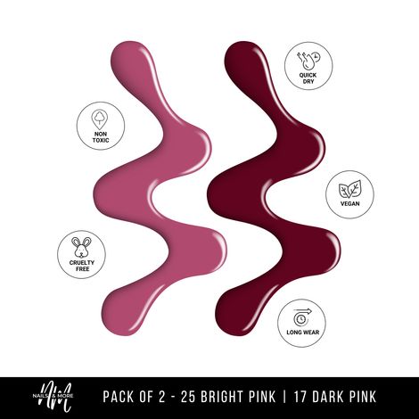NAILS & MORE: Enhance Your Style with Long Lasting in Bright Pink - Dark Pink Pack of 2