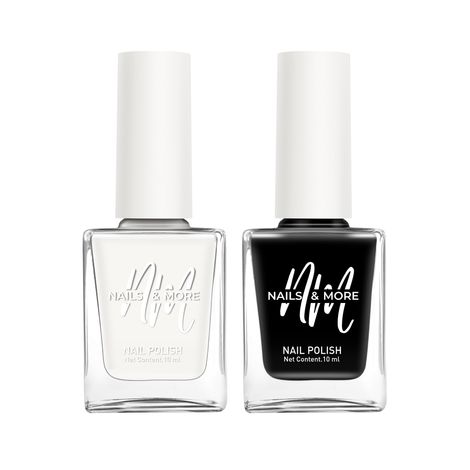 NAILS & MORE: Enhance Your Style with Long Lasting in Pure White - Black Pack of 2