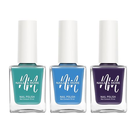 NAILS & MORE: Enhance Your Style with Long Lasting in Turquoise Green - Blue Ocean - Purple Magic Set of 3