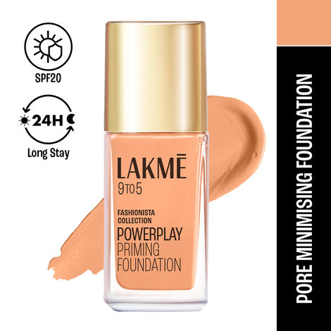 Lakme 9 To 5 Primer + Matte Perfect Cover Foundation - Warm Sand W160 (25 ml)