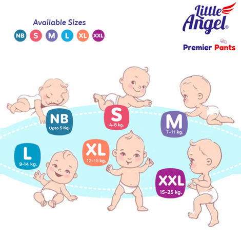 Baby :: Diapering :: Baby Diapers :: Little Angel Premier Pants Baby  Diapers Extra Large (XL) Size 34 Count with Wetness Indicator 12-15 Kg