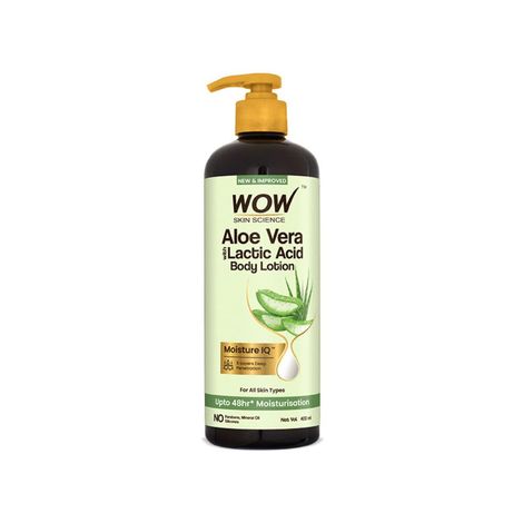 WOW Skin Science Aloe Vera with lactic acid Body Lotion - No Mineral Oil, Parabens (400 ml)