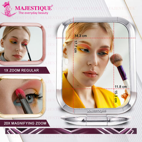 Majestique Table Top Double Side Makeup Mirror 1X 20X Square